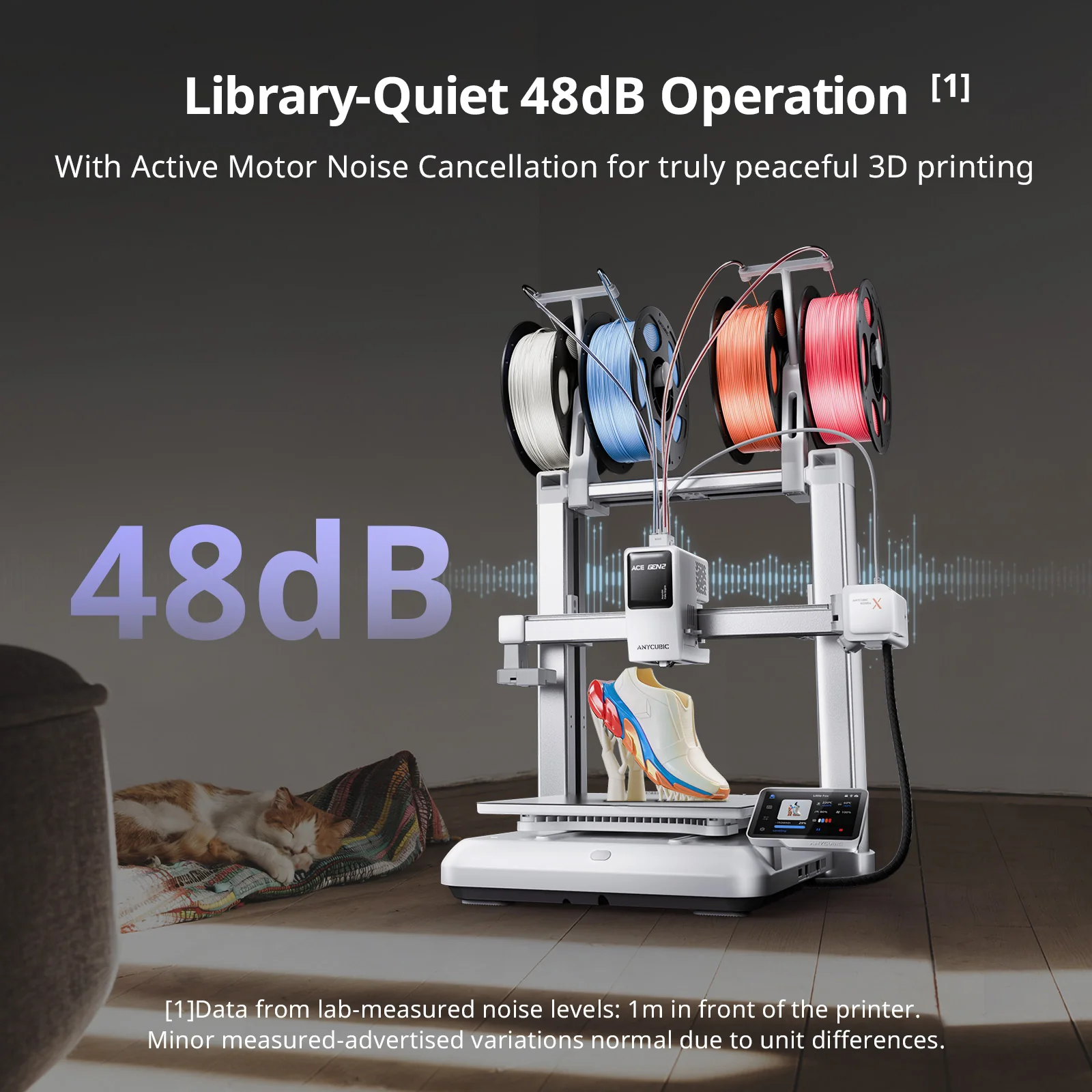 Anycubic Kobra X 3D Printer, 600mm/s High-Speed FDM Printer with 4-Color Printing, 49-Point Auto-Leveling, Smart AI Detection for Beginners & Professionals, 260x260x260 mm - Image 7