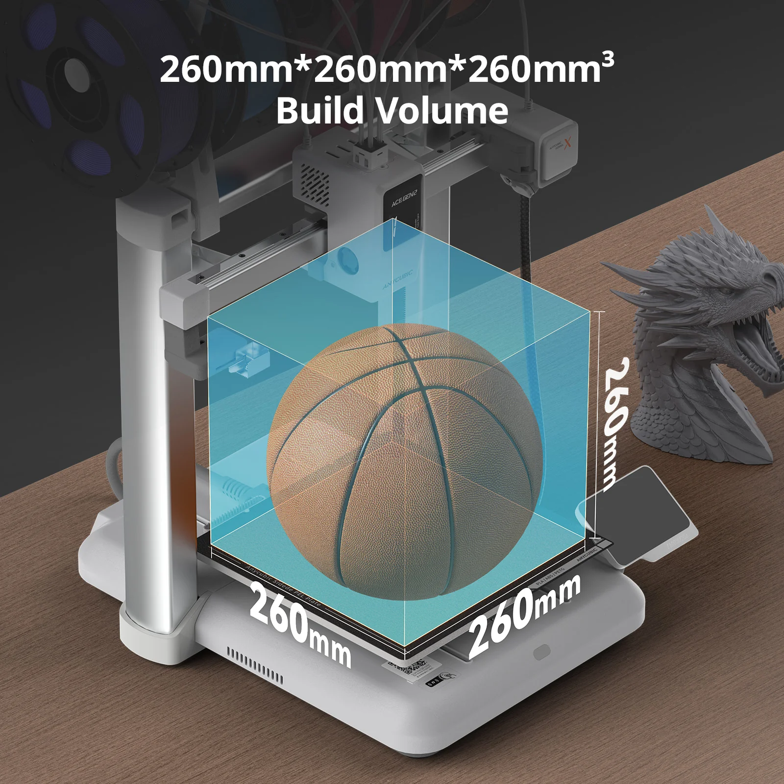 Anycubic Kobra X 3D Printer, 600mm/s High-Speed FDM Printer with 4-Color Printing, 49-Point Auto-Leveling, Smart AI Detection for Beginners & Professionals, 260x260x260 mm - Image 8